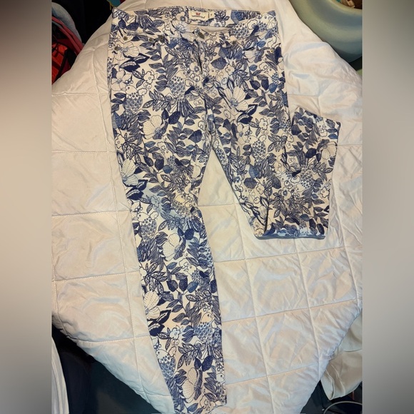 Vineyard Vines Blue and White Floral Leggings - Picture 1 of 3